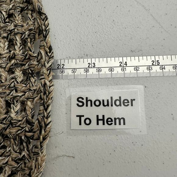 Ruby Rd Womens Crocheted Open Front Cardigan Size L Beige Boxy Boho Heavy Chunky - Picture 6 of 7